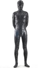 Black and Silver Shiny Metallic Strips Zentai Suit Black and Silver Shiny Metallic Strips Zentai Suit