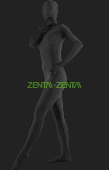 Black Zentai Suit  Full-body Spandex Lycra Unisex Suit Black