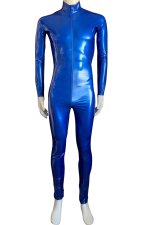 Blue Spandex PU Catsuit