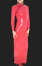 Red PVC Cheongsam Zentai Costume