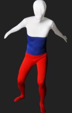 Russia Flag Full Body Suit | White Blue and Red Spandex Lycra Zentai Suit Russia Flag Full Body Suit | White Blue and Red Spandex Lycra Zentai Suit