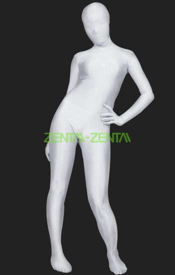 Silver White Full Body Suit  Full-body Tights Lycra Spandex Zentai