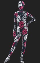 Top Texture! Red and Black Circle Spandex Lycra Full Body Unisex Zentai Suit Top Texture! Red and Black Circle Spandex Lycra Full Body Unisex Zentai Suit